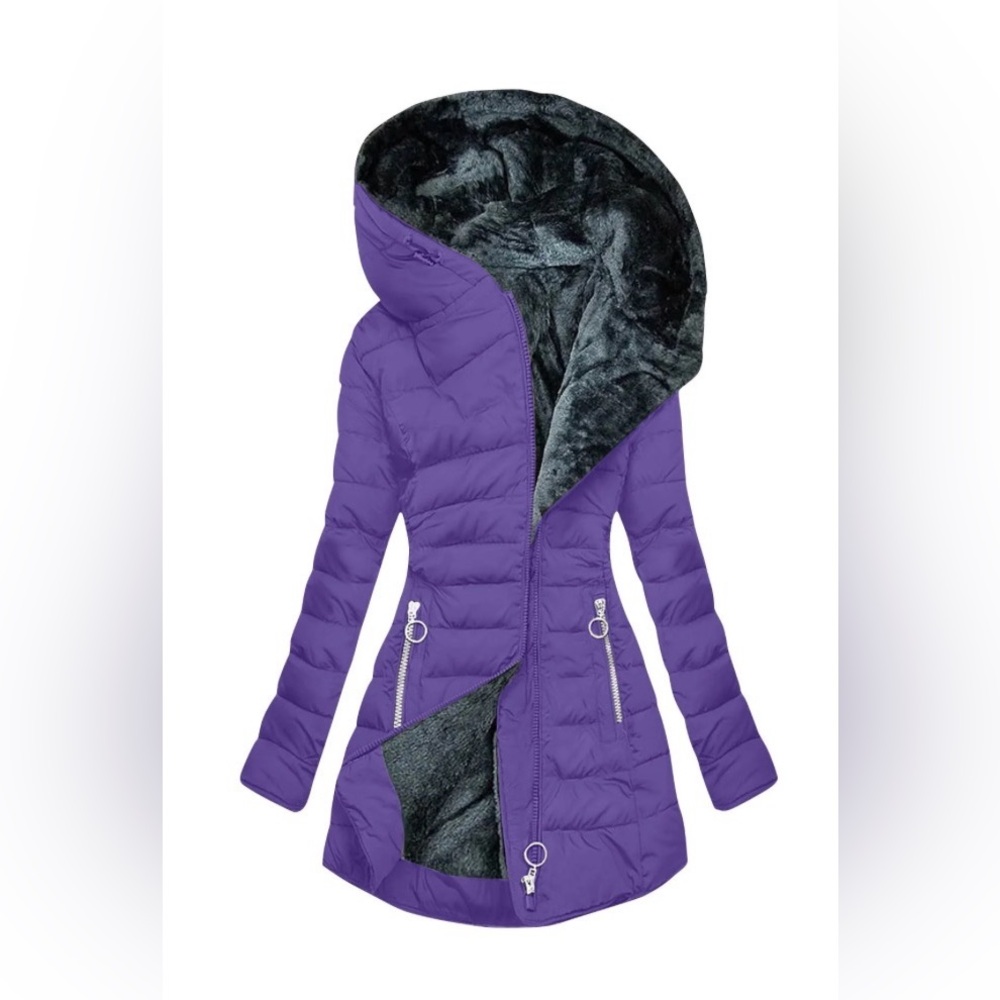 Women's Purple Down Puffer Coat